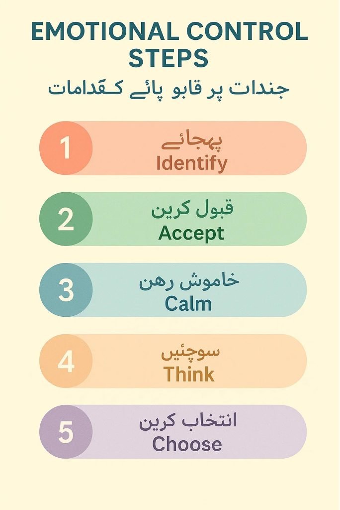  5 steps of emotional management infographic